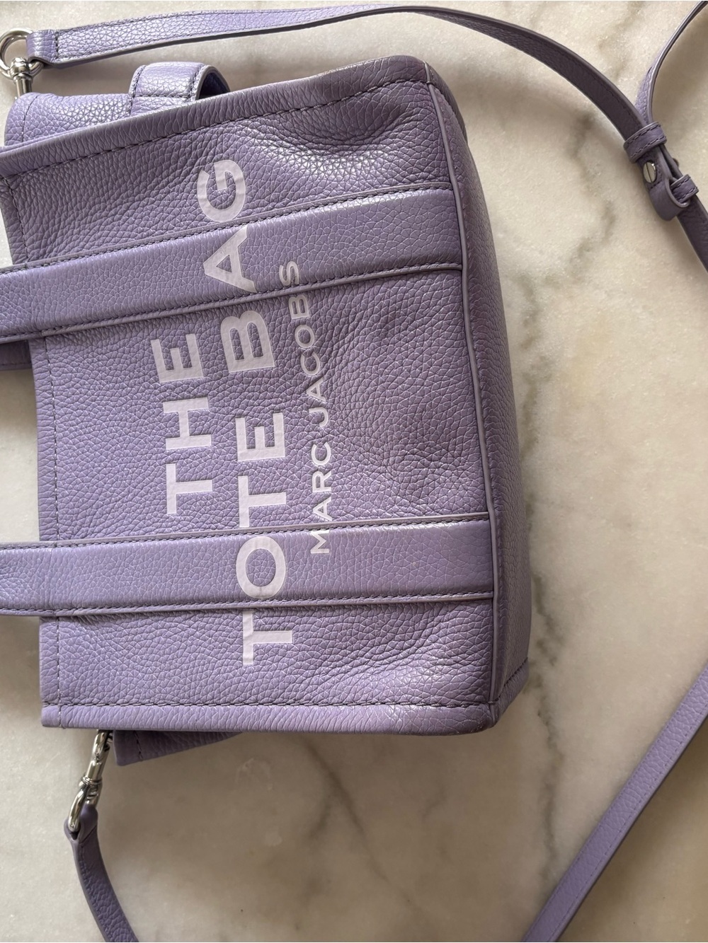Marc Jacobs Lilac Pebbled Leather Crossbody Tote